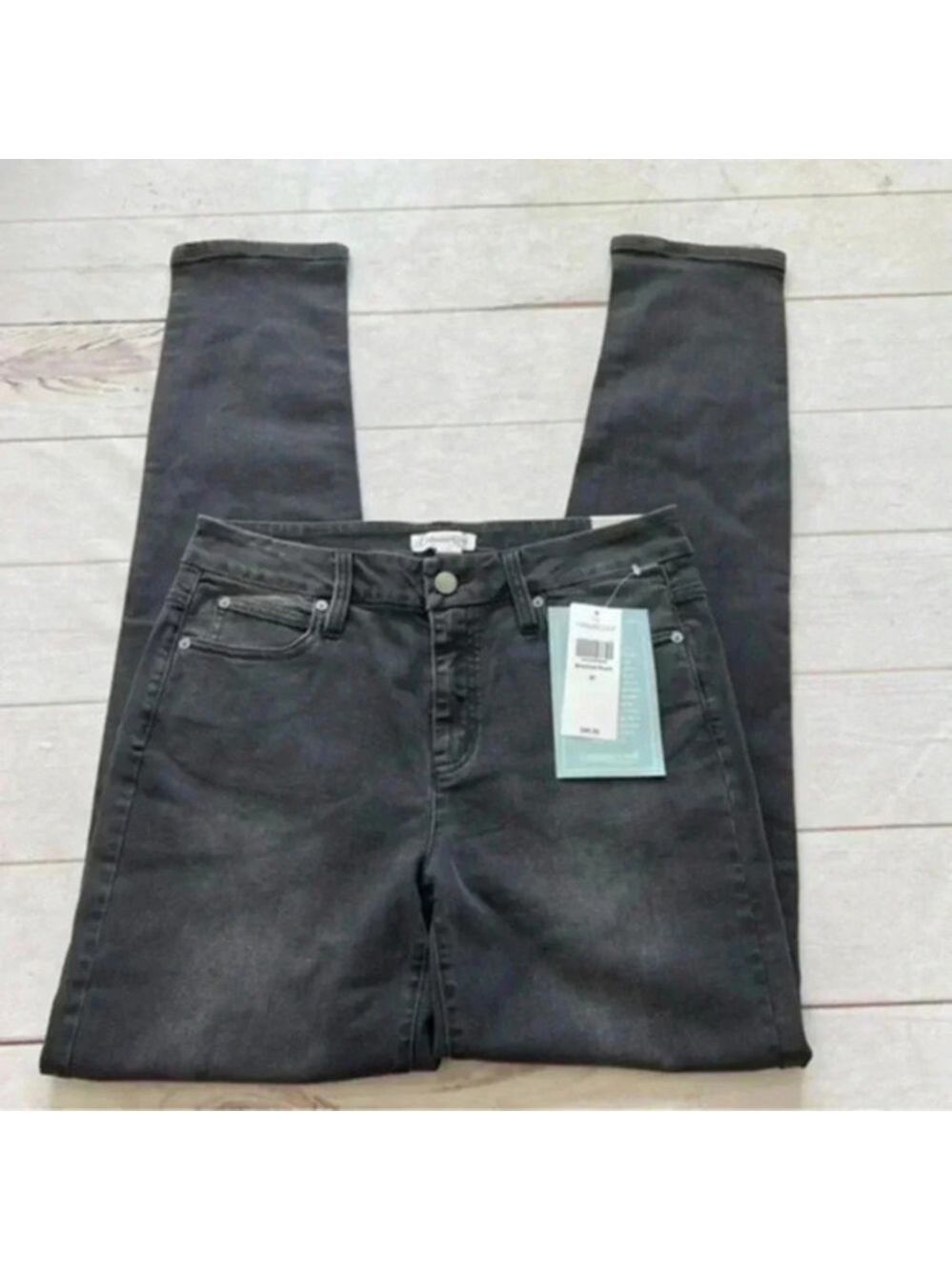 NWT Coldwater Creek Womens Mid Rise Slim leg denim Black jeans Size 8T